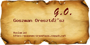 Goszman Oresztész névjegykártya